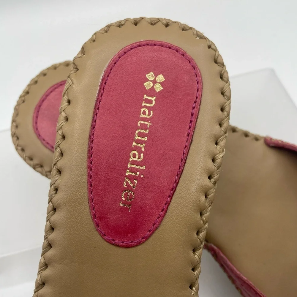 Naturalizer Vintage Women's Pink leather Boho Sandals, size 7